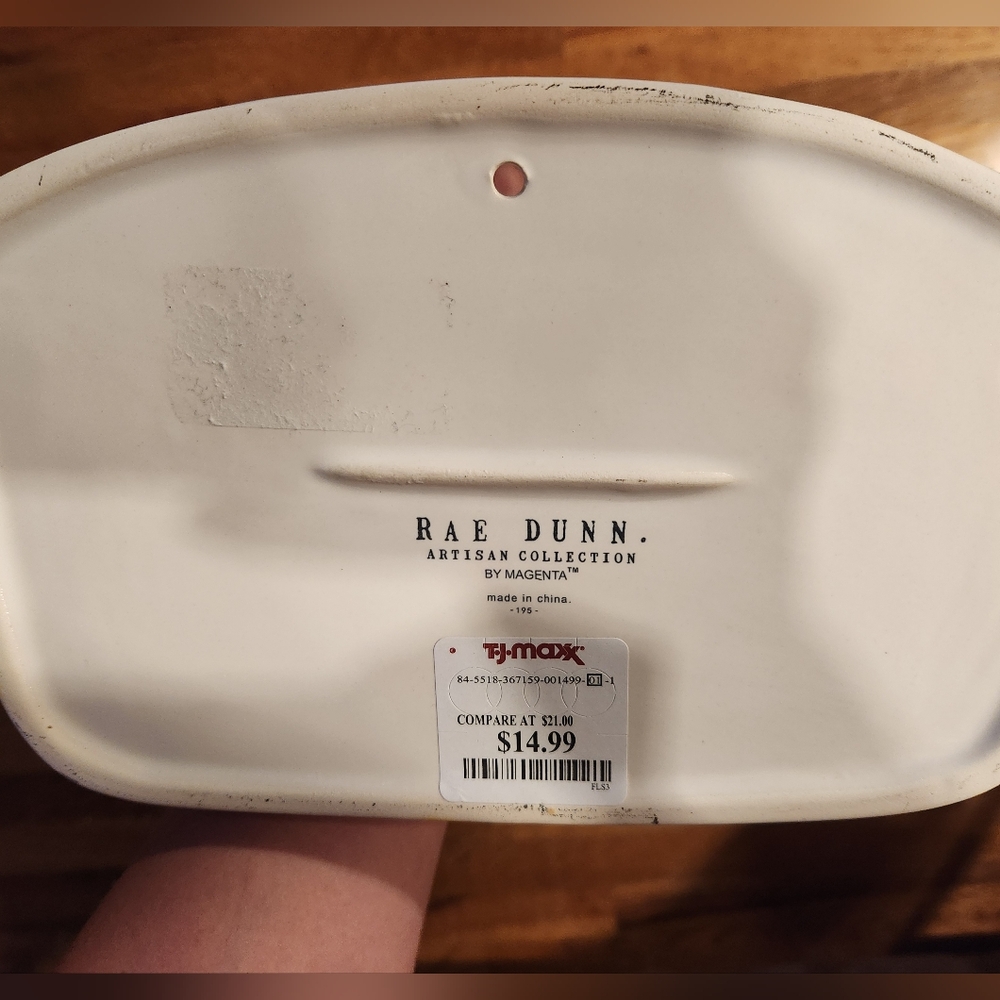 Rae Dunn Cream Ceramic Wall Planter - Picture 4 of 5